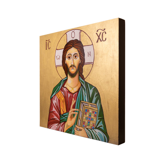 Cuadro «Cristo Pantocrátor» pintado a mano en acrílico sobre lienzo