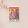 Cuadro «San Gabriel y la Virgen» pintado a mano en acrílico sobre lienzo