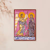 Cuadro «San Gabriel y la Virgen» pintado a mano en acrílico sobre lienzo