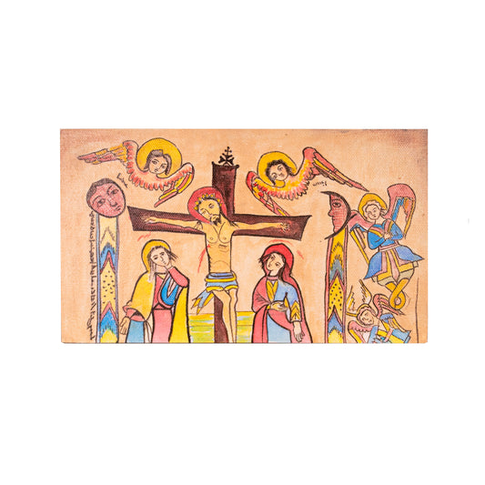 Cuadro «La Crucifixión» pintado a mano en acrílico sobre lienzo