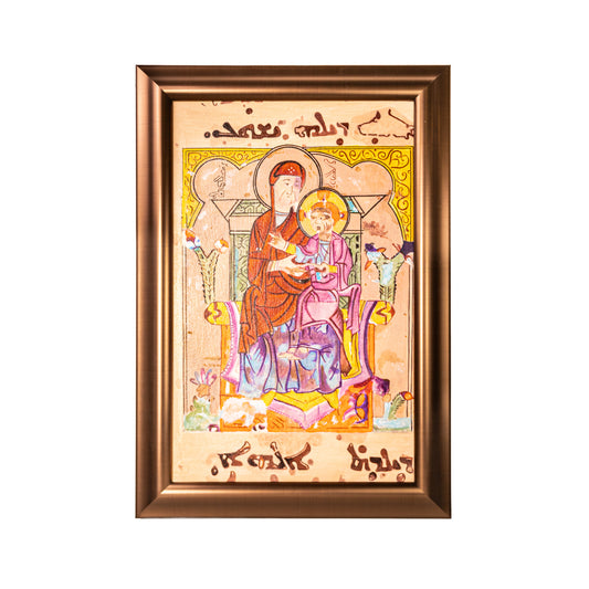 Cuadro «La Virgen María y el Niño Jesús» pintado a mano en acrílico sobre lienzo