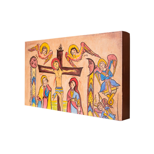 Cuadro «La Crucifixión» pintado a mano en acrílico sobre lienzo