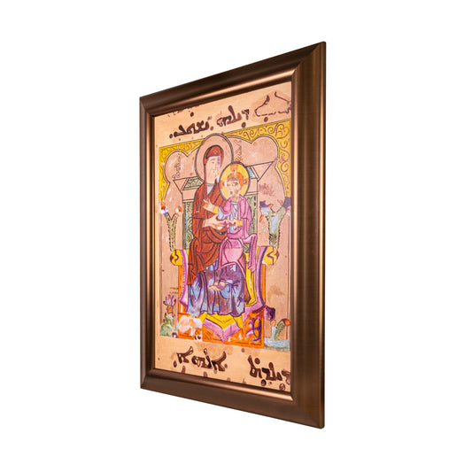 Cuadro «La Virgen María y el Niño Jesús» pintado a mano en acrílico sobre lienzo