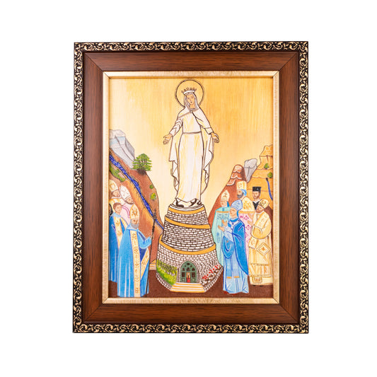 Cuadro «Nuestra Señora del Líbano» pintado a mano en acrílico sobre lienzo