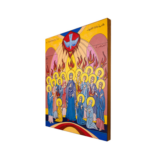 Cuadro «Pentecostés» pintado a mano en acrílico sobre lienzo