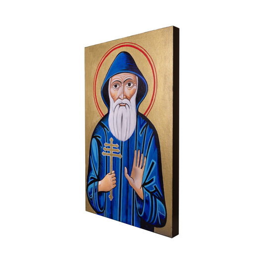 Cuadro «San Chárbel Makhlouf» pintado a mano en acrílico sobre lienzo