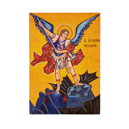 Cuadro «San Miguel Arcángel» pintado a mano en acrílico sobre lienzo