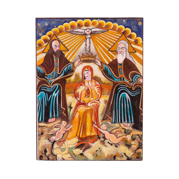 Cuadro «Santa María Reina» pintado en acrílico sobre lienzo