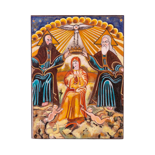 Cuadro «Santa María Reina» pintado en acrílico sobre lienzo