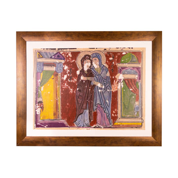 Cuadro «Visitación de la Virgen María a Santa Isabel» pintado en acrílico sobre lienzo