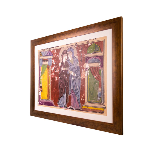 Cuadro «Visitación de la Virgen María a Santa Isabel» pintado en acrílico sobre lienzo
